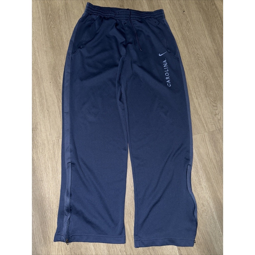 VTG Y2K Nike Team UNC Carolina Tarheels Track Pants Mens L Blue Zip Ankle Rare
